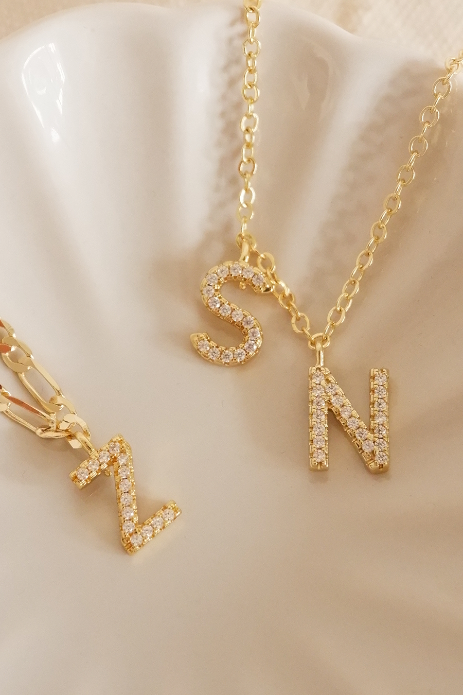 Pavé Letter charms